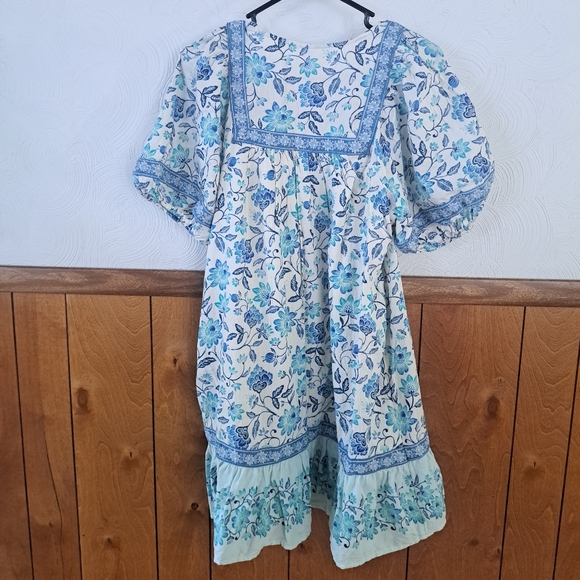 Old Navy Boho Blue Floral Dress - Small - Picture 3 of 8